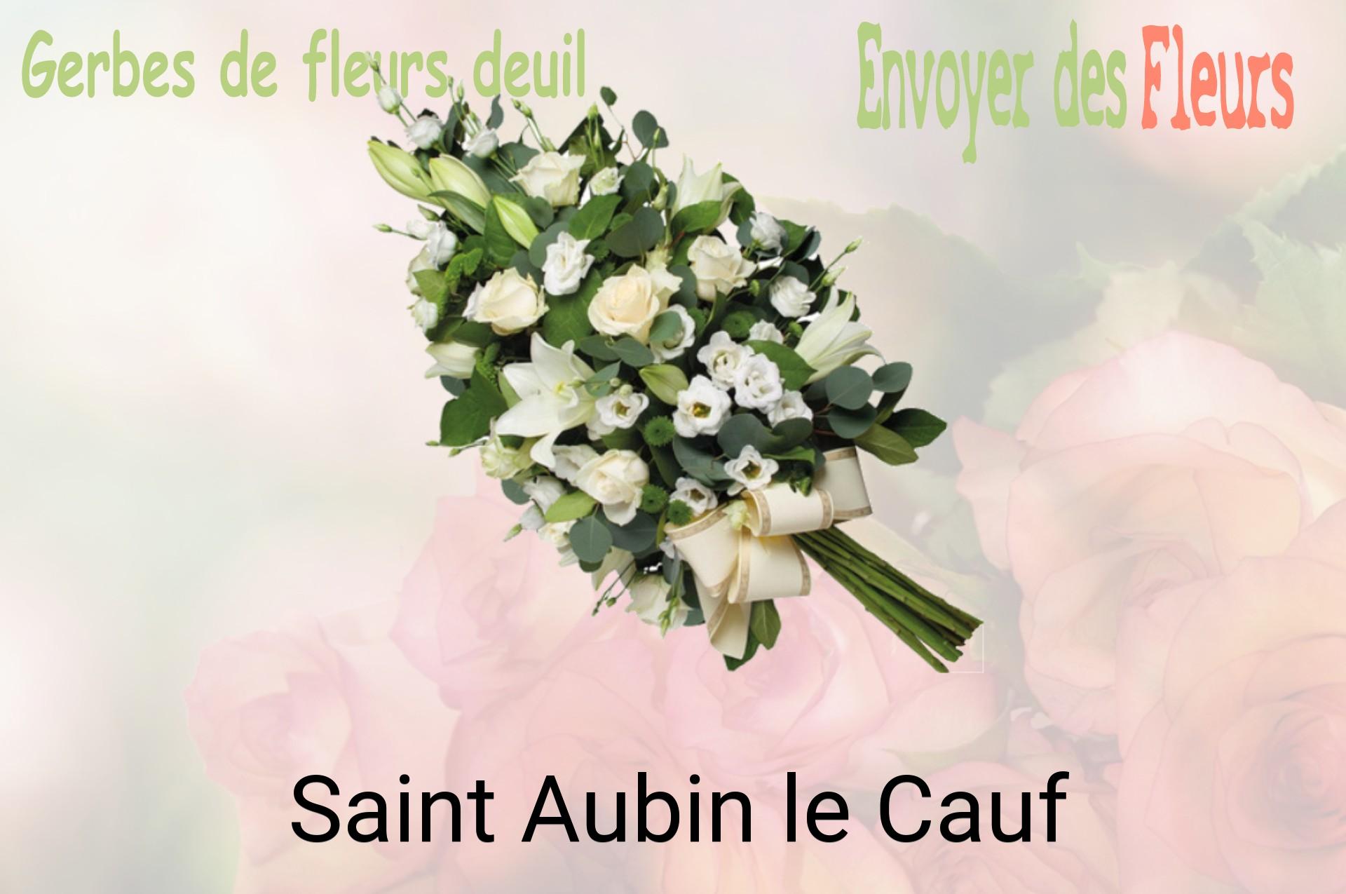 Gerbe de fleurs de deuil livrée à Saint-Aubin-le-Cauf